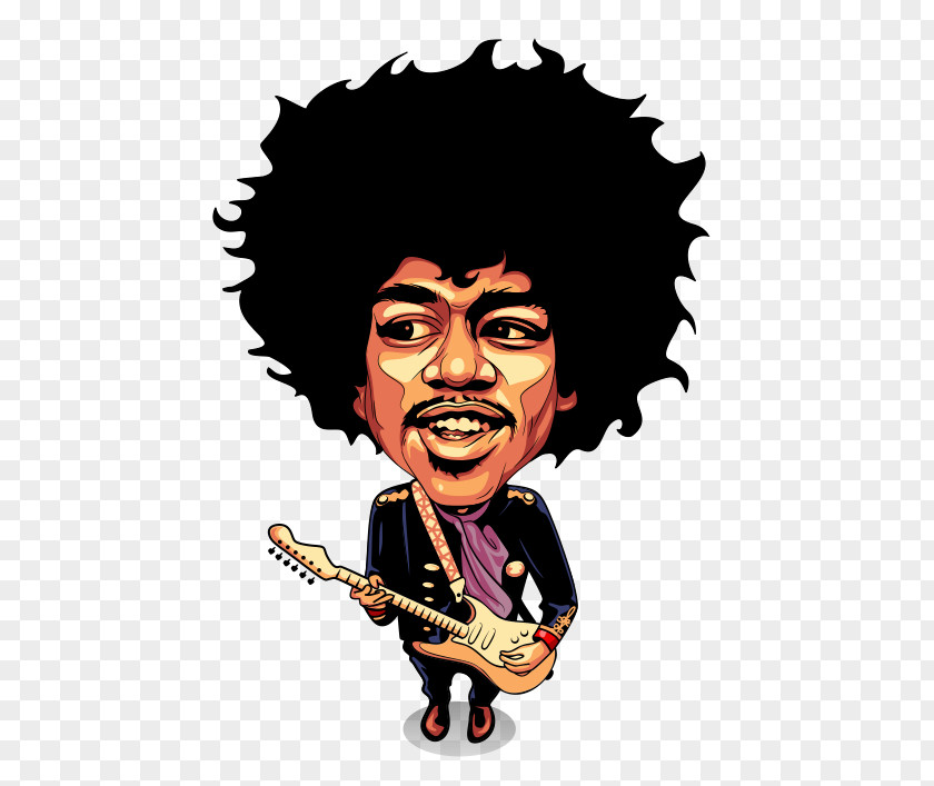 Caricature Jimi Hendrix Cartoon Drawing PNG