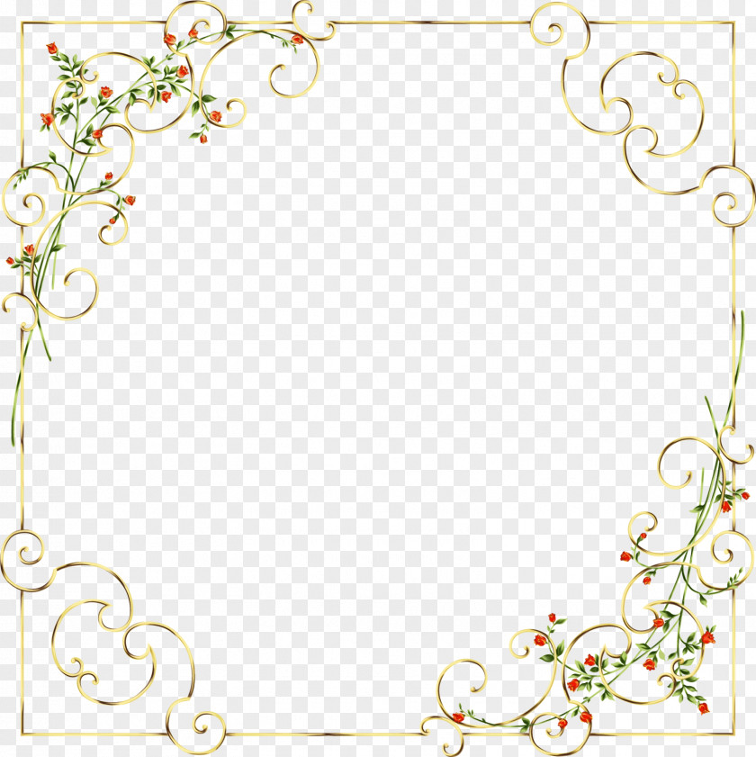 Rectangle Picture Frame Flower Wreath PNG