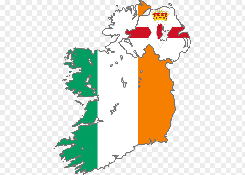 Map Republic Of Ireland Flag Northern PNG