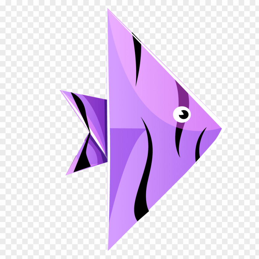 Origami Paper Fish Vector Graphics PNG