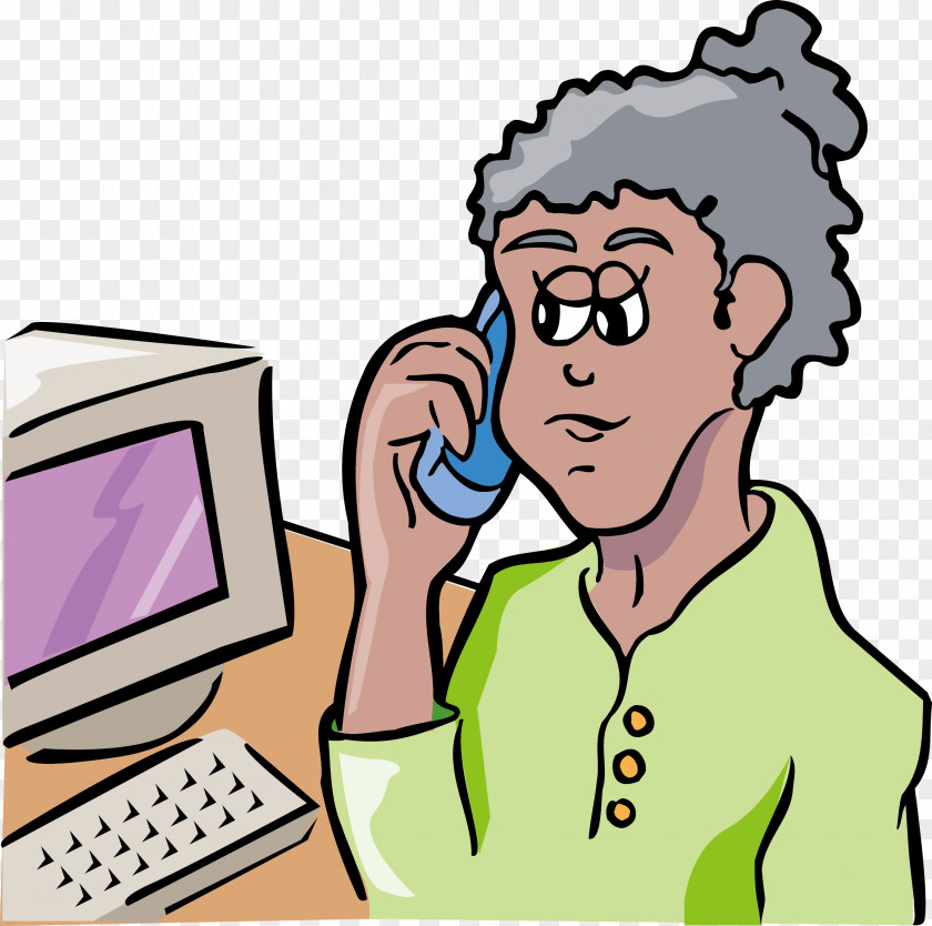 The Woman On Phone Computer Euclidean Vector PNG