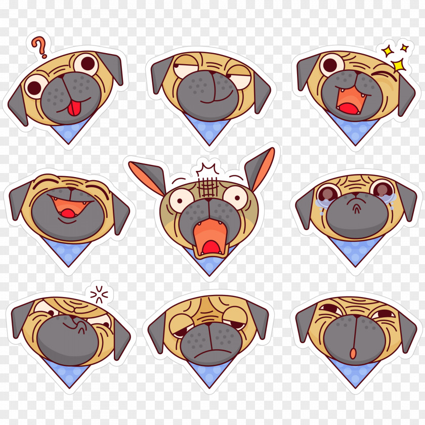 Vector Dog Face Sticker PNG