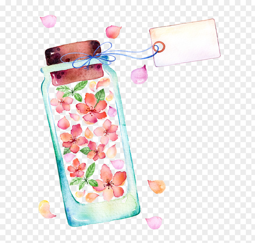 Acuarelas Watercolor Painting Glass Frasco PNG