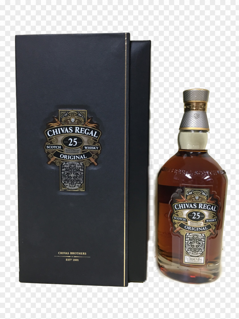 Chivas Logo Liqueur Whiskey Regal Glass Bottle PNG