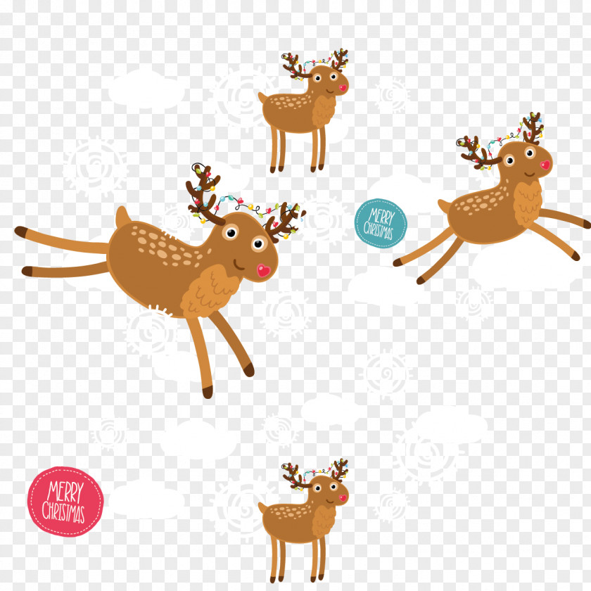 Christmas Reindeer Seamless Background Vector Material PNG
