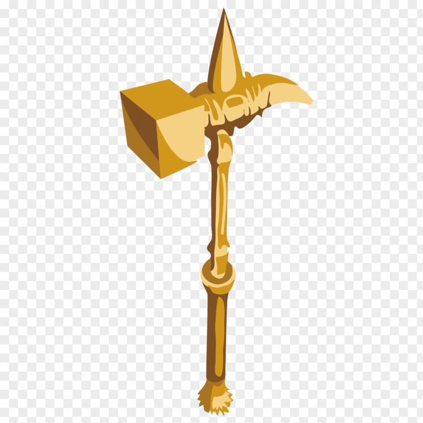 Golden Hammer Tool PNG