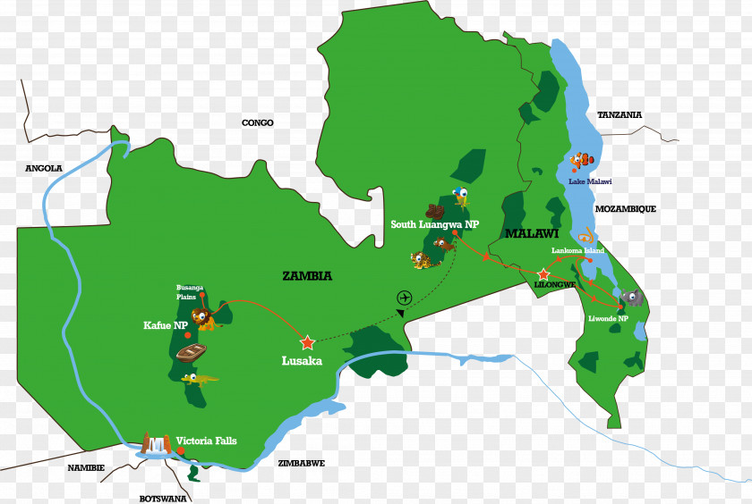 Map Malawi Zambia Mozambique World PNG