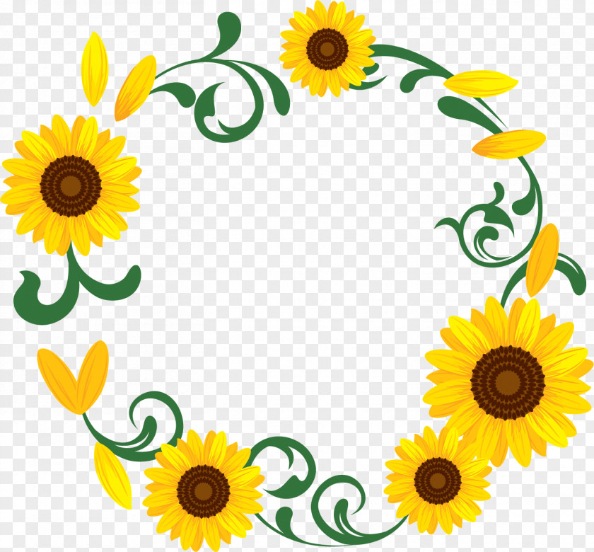 Seosan Kitakyushu Common Sunflower Wreath Garland Clip Art PNG