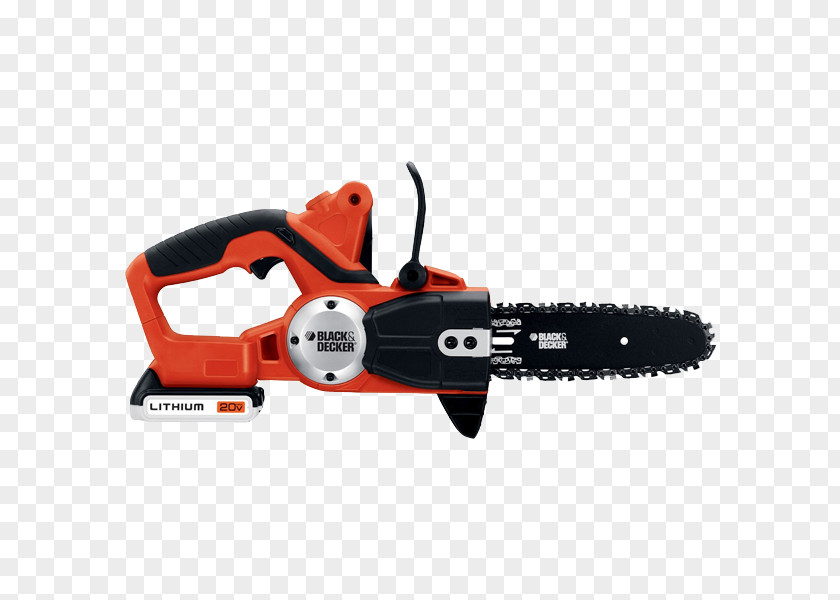 Black And Decker Chain Saw Chainsaw & LCS120 Cordless BLACK + DECKER Outdoor Equipment Batteries Charger LBXR20 20-Volt MAX* Lithium-Ion Battery PNG