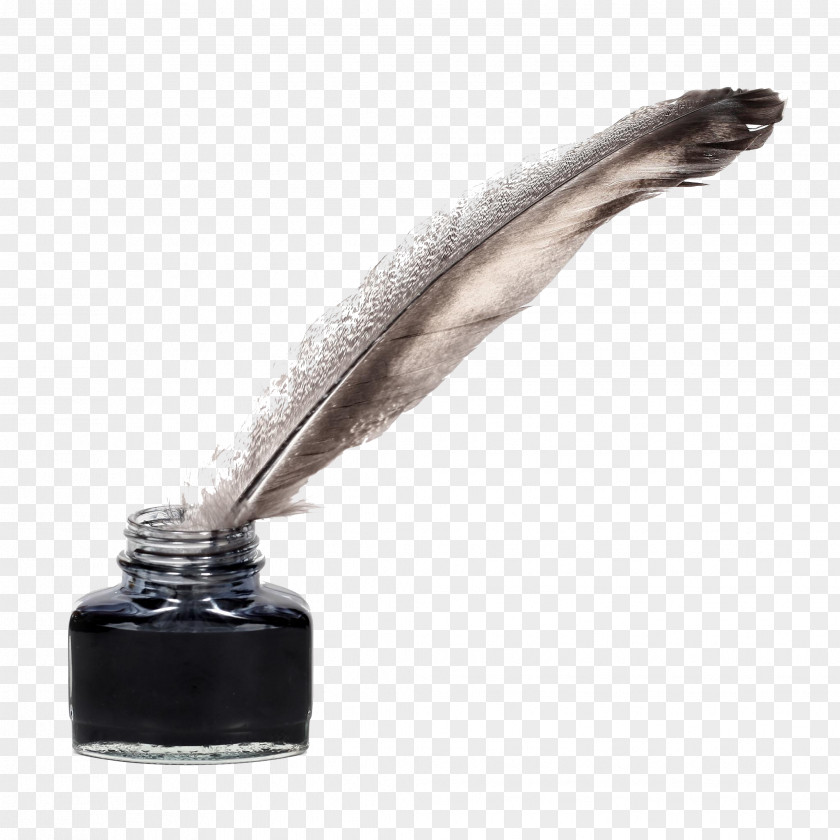Feather Paper Quill Fountain Pen Inkwell PNG