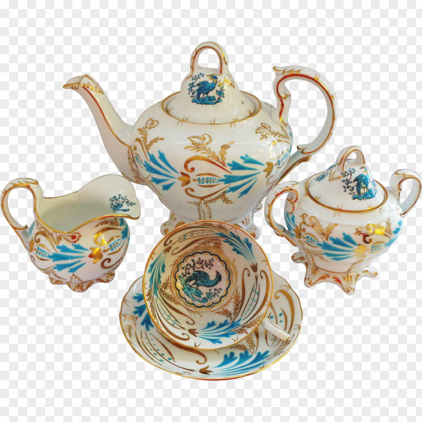 Blue Onion Meissen Ruby Lane Tureen Teapot Tableware Porcelain PNG
