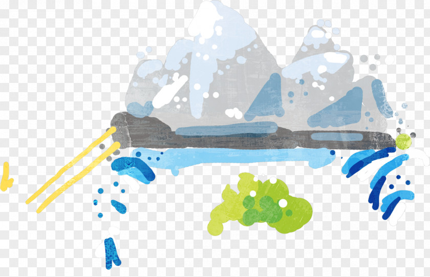 Cartoon Iceberg Decoration PNG