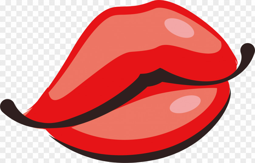 Cute Kiss Cartoon Lip Clip Art PNG