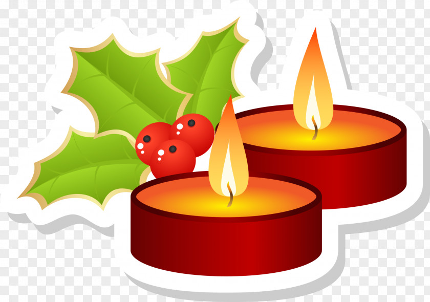 Red Cartoon Candle Christmas Decoration Illustration PNG