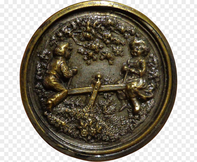 Brass Bronze Medal 01504 Antique PNG