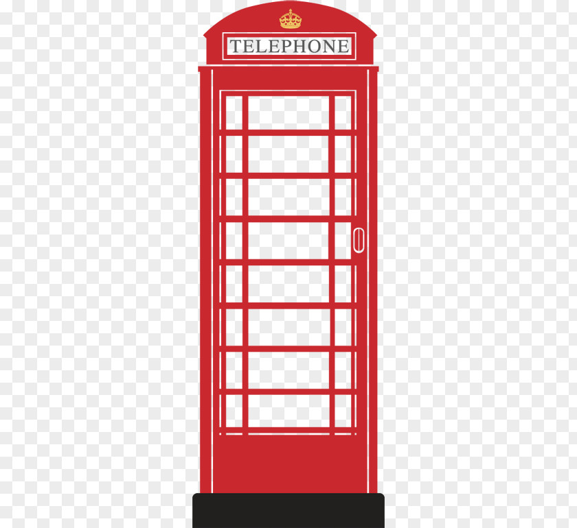 Cabine Telefonica London Red Telephone Box Booth Wall Decal PNG