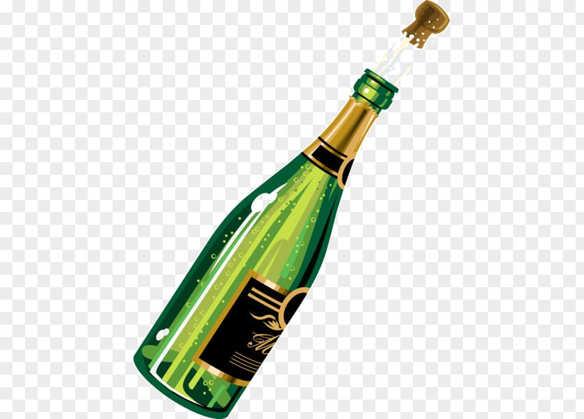 Champagne Bottle Wine Birthday Cake Clip Art PNG