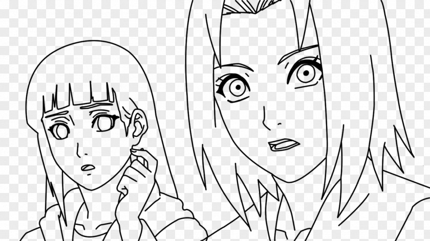 Hinata Sakura Haruno Hyuga Line Art Naruto Shippuden: Vs. Sasuke Uchiha PNG