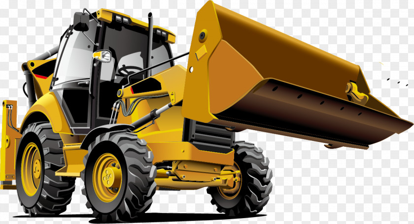 Vector Bulldozers Material Tractor Bulldozer Backhoe Loader Heavy Equipment PNG