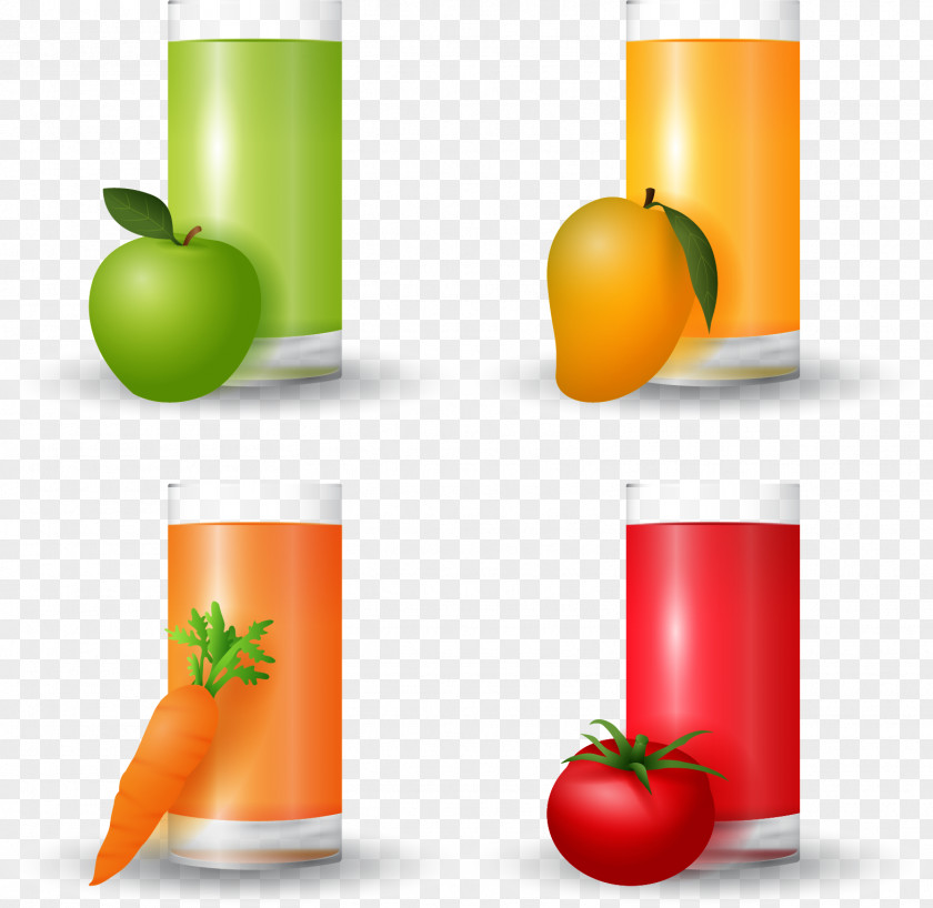 Vector Hand-painted Fruit And Vegetable Juice Tomato Orange Drink PNG