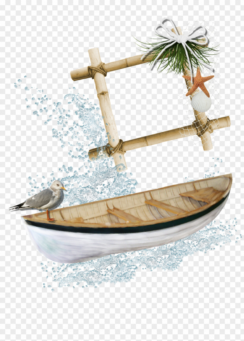 Wooden Boat At Sea Seabed Ocean Beach Euclidean Vector PNG