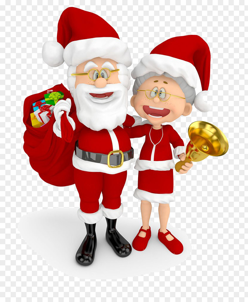 Santa Claus With A Bag On His Back Mrs. Christmas Ornament Clip Art PNG