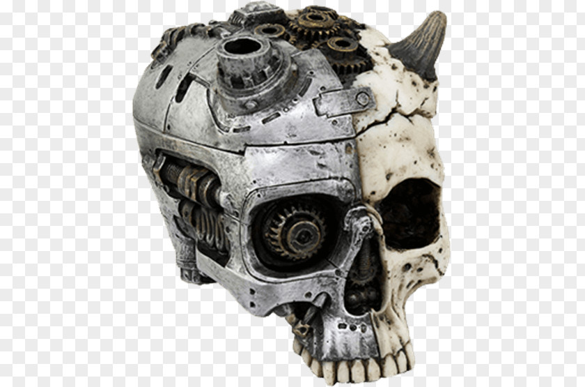 Skull Figurine Statue Steampunk Cosplay PNG