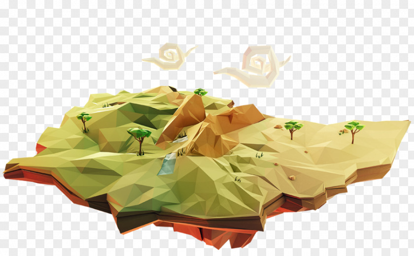 Akvarel Illustration Low Poly 3D Computer Graphics Cinema 4D Rendering Modeling PNG