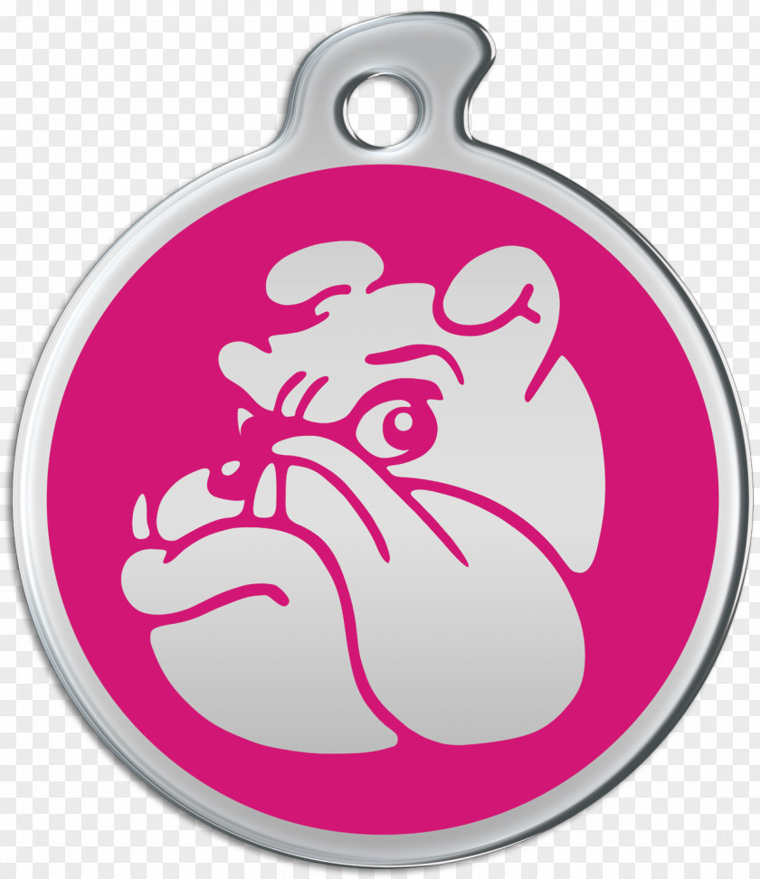 Bulldog Pet Tag Engraving Hundetegn Color PNG