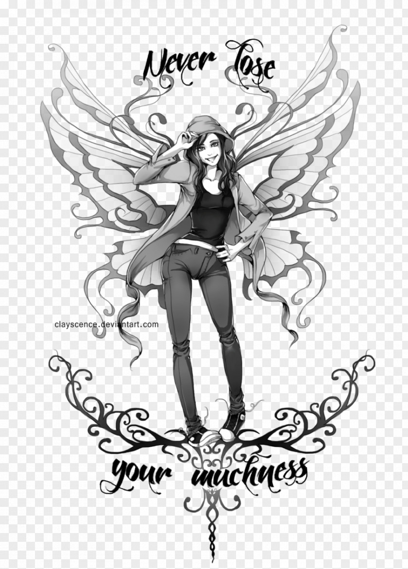 Fairy Tattoos Visual Arts Black And White PNG
