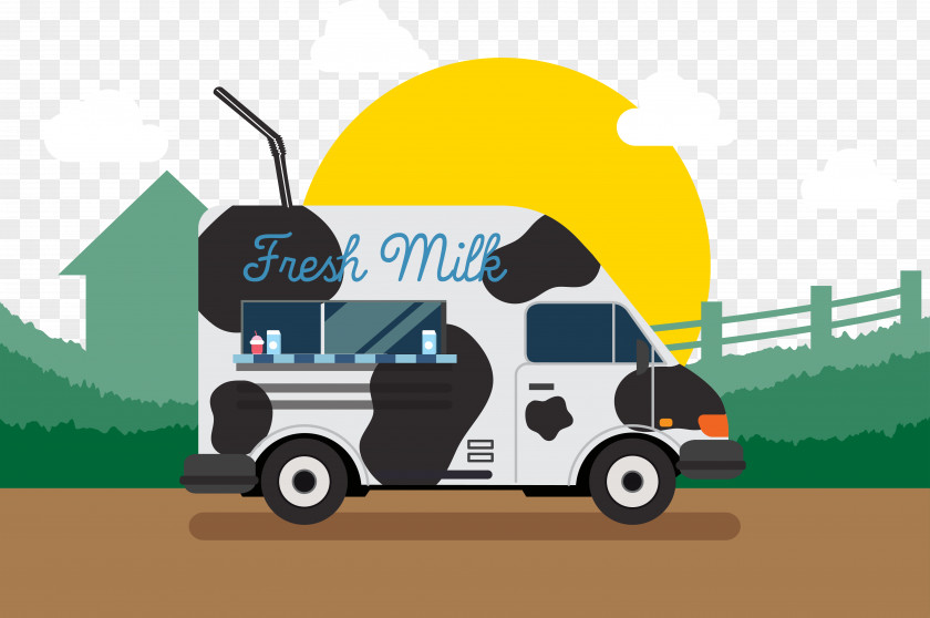 Farm Milk Car Vector Juice Cream PNG