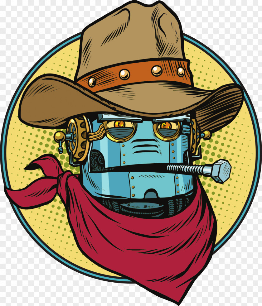 Robot American Frontier Cowboy PNG