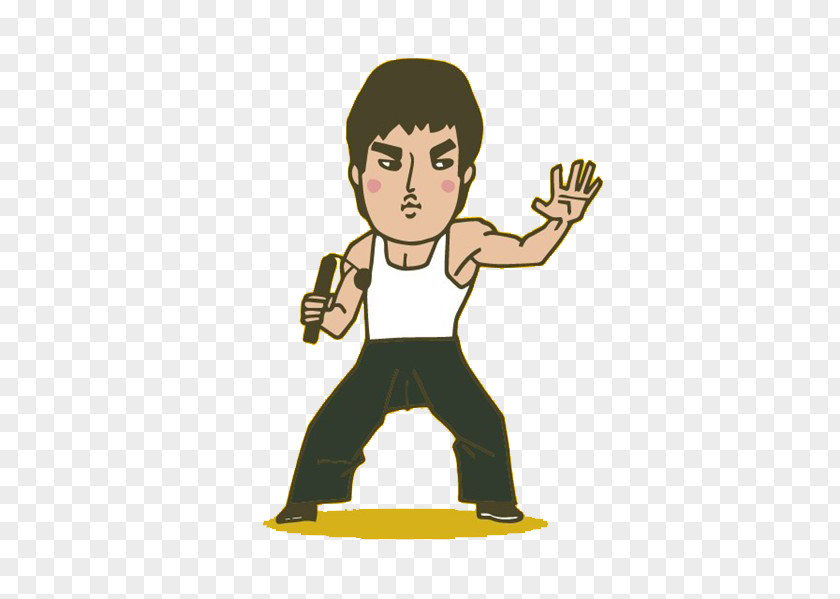 Bruce Lee Classic Action Cartoon Shape The Game Of Death Q-version PNG