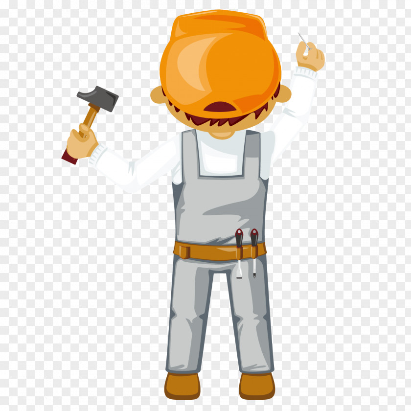 Take The Hammer Of Worker Cartoon Laborer Clip Art PNG