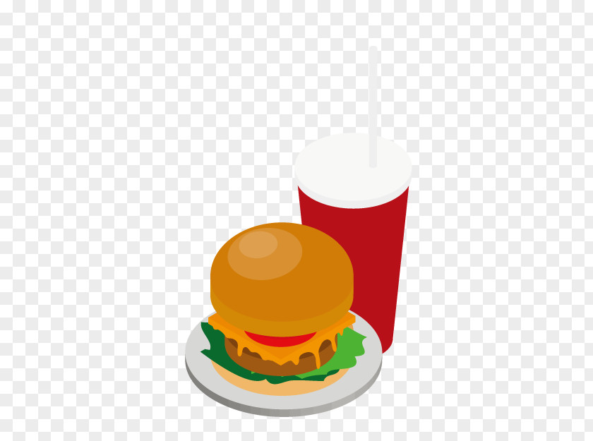 Cartoon Burger Set Hamburger Cheeseburger French Fries Fast Food PNG