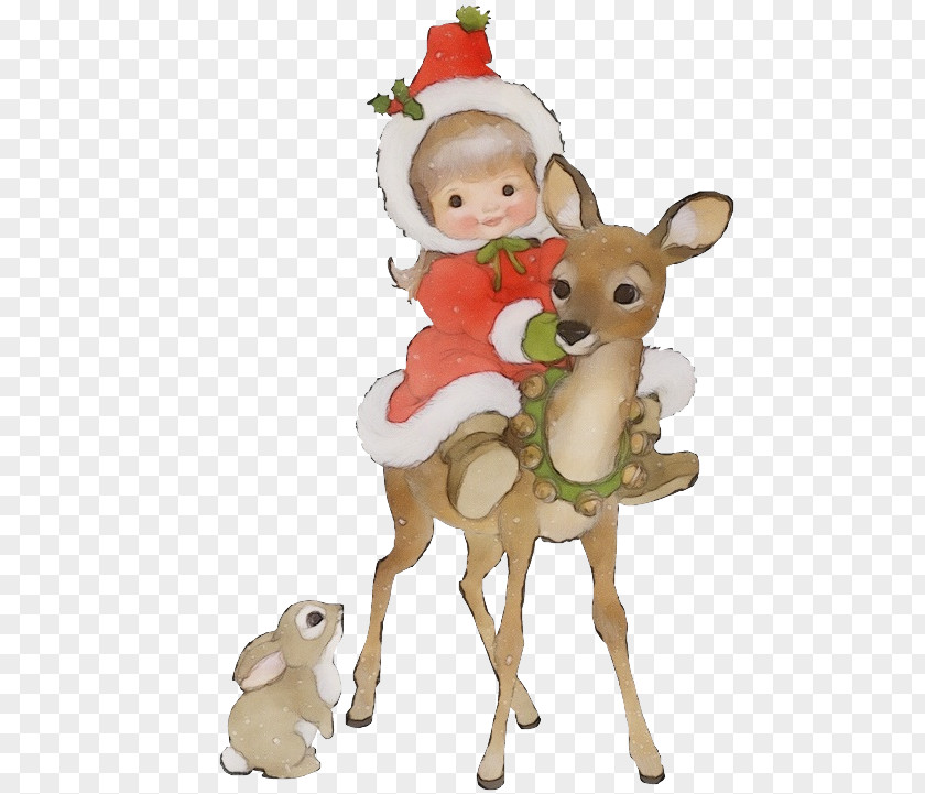 Figurine Fawn Christmas Ornament PNG