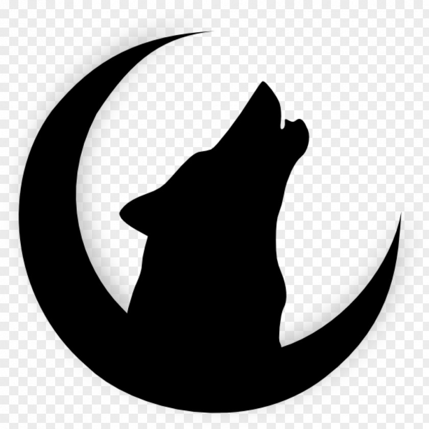 Moon Clip Art Gray Wolf Drawing Silhouette PNG