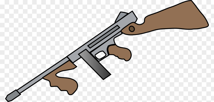 Tommy Gun Cliparts Firearm Shotgun Drawing Thompson Submachine Clip Art PNG