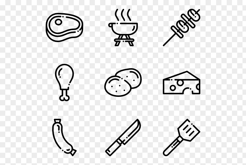 Blackandwhite Line Art Cooking Cartoon PNG