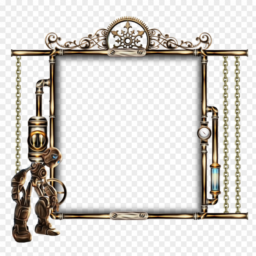 Brass Metal Picture Frame PNG