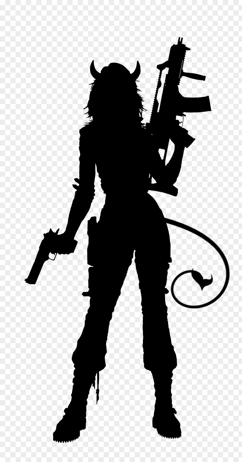 Demon Silhouette Firearm PNG