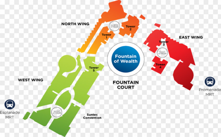 Map Suntec City Fountain Of Wealth Tower 4 PNG