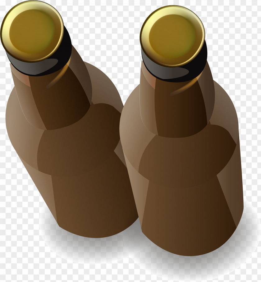 Two Bottles Of Decorative Motifs Beer Bottle Wine Glass PNG