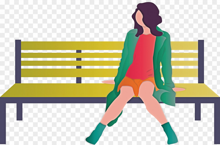 Park Bench Girl PNG