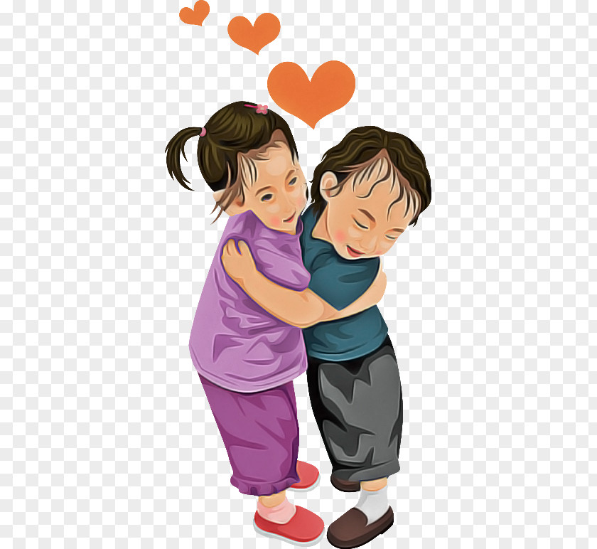 Cartoon Child Love Interaction Cheek PNG