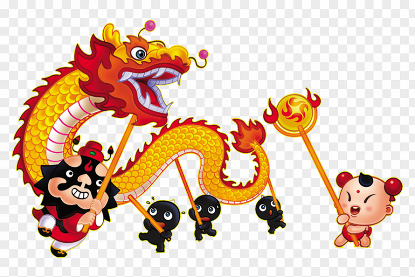 Dragon China Lion Dance Chinese New Year PNG