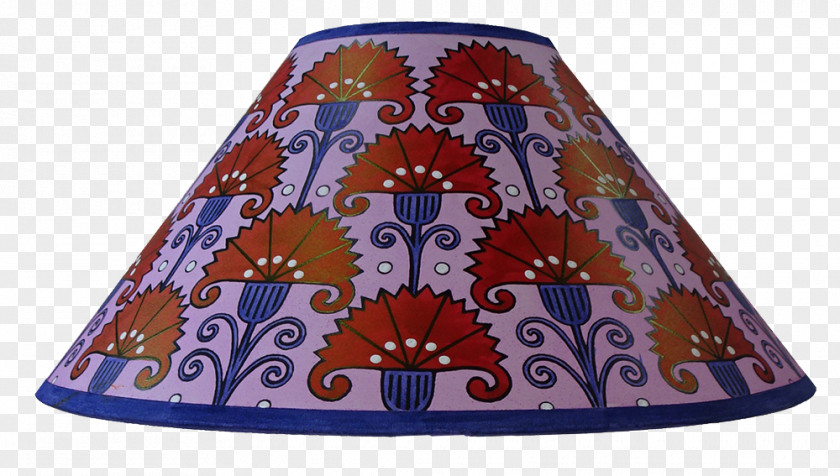 Hand-painted Illustration Blue Lamp Shades Red Purple Yellow PNG