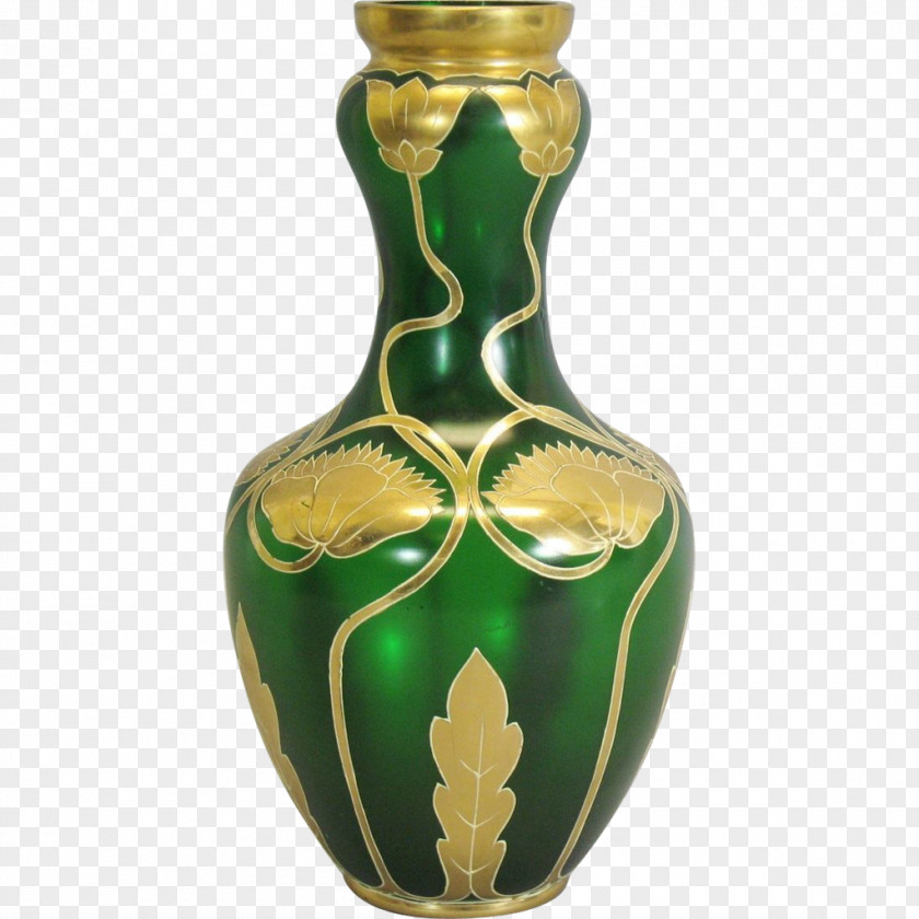 Vase Art Nouveau Deco Glass PNG