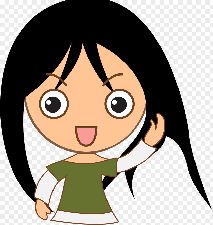 Girl Cartoon Anime PNG , Happy little girl clipart PNG