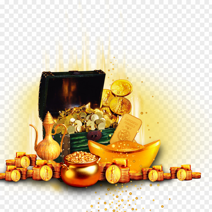 Gold Coin Computer File PNG coin file, gold chest , gold-colored coins illustration clipart PNG